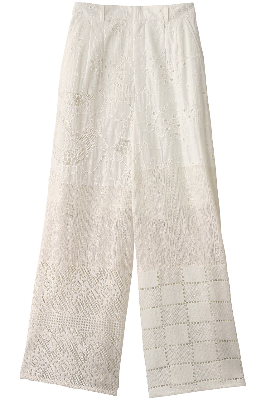 メゾンスペシャル/MAISON SPECIALの【予約販売】Lace Fabric Docking Pants/レースドッキングパンツ(WHT(ホワイト)/21251465801)