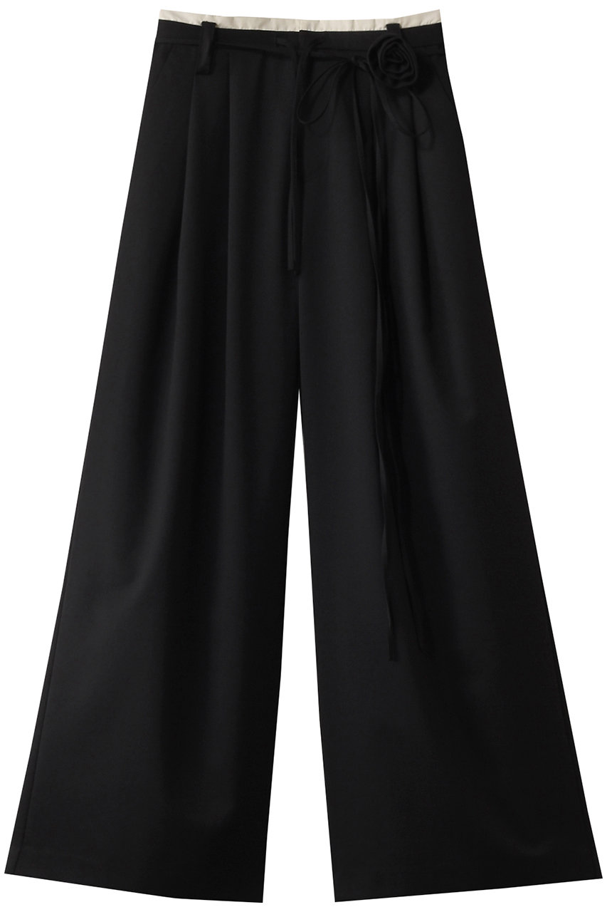 メゾンスペシャル/MAISON SPECIALのMotif Super Wide Double Waisted Pants/モチーフスーパーワイドダブルウエストパンツ(BLK(ブラック)/21251465802)