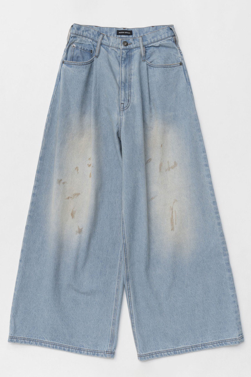 メゾンスペシャル/MAISON SPECIALの【予約販売】Waist Tuck Wide Denim Pants/ウエストタックワイドデニムパンツ(BLU(ブルー)/21251465805)