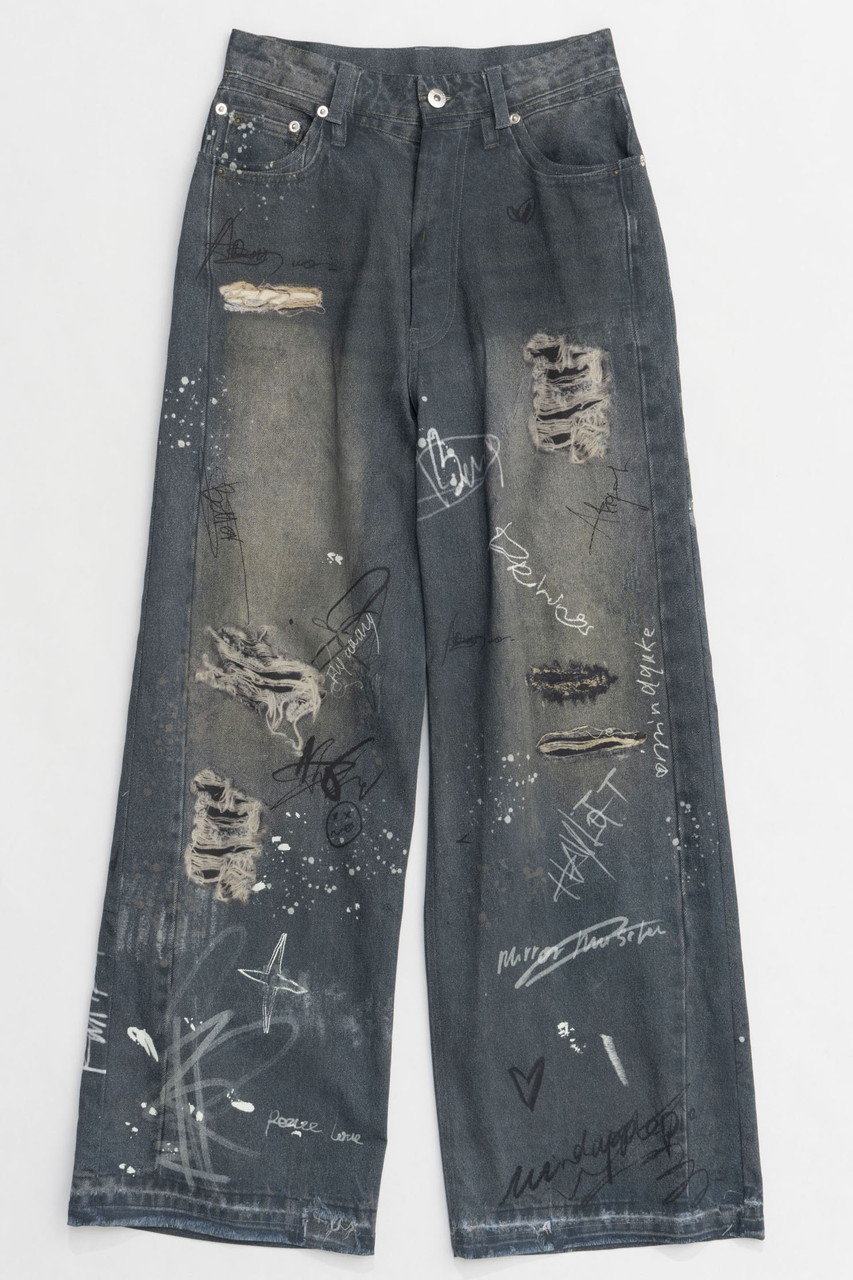 メゾンスペシャル/MAISON SPECIALの【予約販売】Denim Print Pants/デニムプリントパンツ(BLU(ブルー)/21251465811)