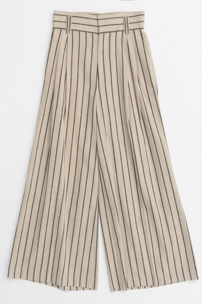 メゾンスペシャル/MAISON SPECIALの【予約販売】Stripe Tack Wide Silhouette Pants/ストライプタックワイドパンツ(IVR(アイボリー)/21251465903)