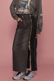 Zip Design Denim Combination Skirt/ジップデニムコンビスカート