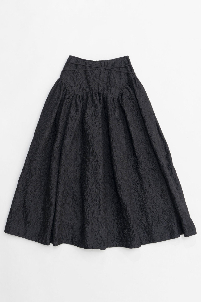 メゾンスペシャル/MAISON SPECIALの【予約販売】Jacquard Narrow Belt Volume Silhouette Skirt/ジャガードナローベルトボリュームスカート(BLK(ブラック)/21251515304)