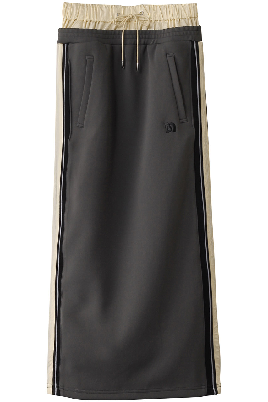 メゾンスペシャル/MAISON SPECIALのDouble Waist Side Line Jersey Skirt/ダブルウエストサイドラインジャージスカート(BLK(ブラック)/21251515305)