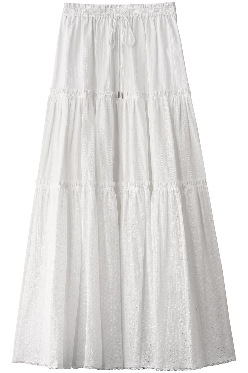 メゾンスペシャル/MAISON SPECIALのMixed Lace Tiered Skirt/ミックスレースティアードスカート(WHT(ホワイト)/21251515306)