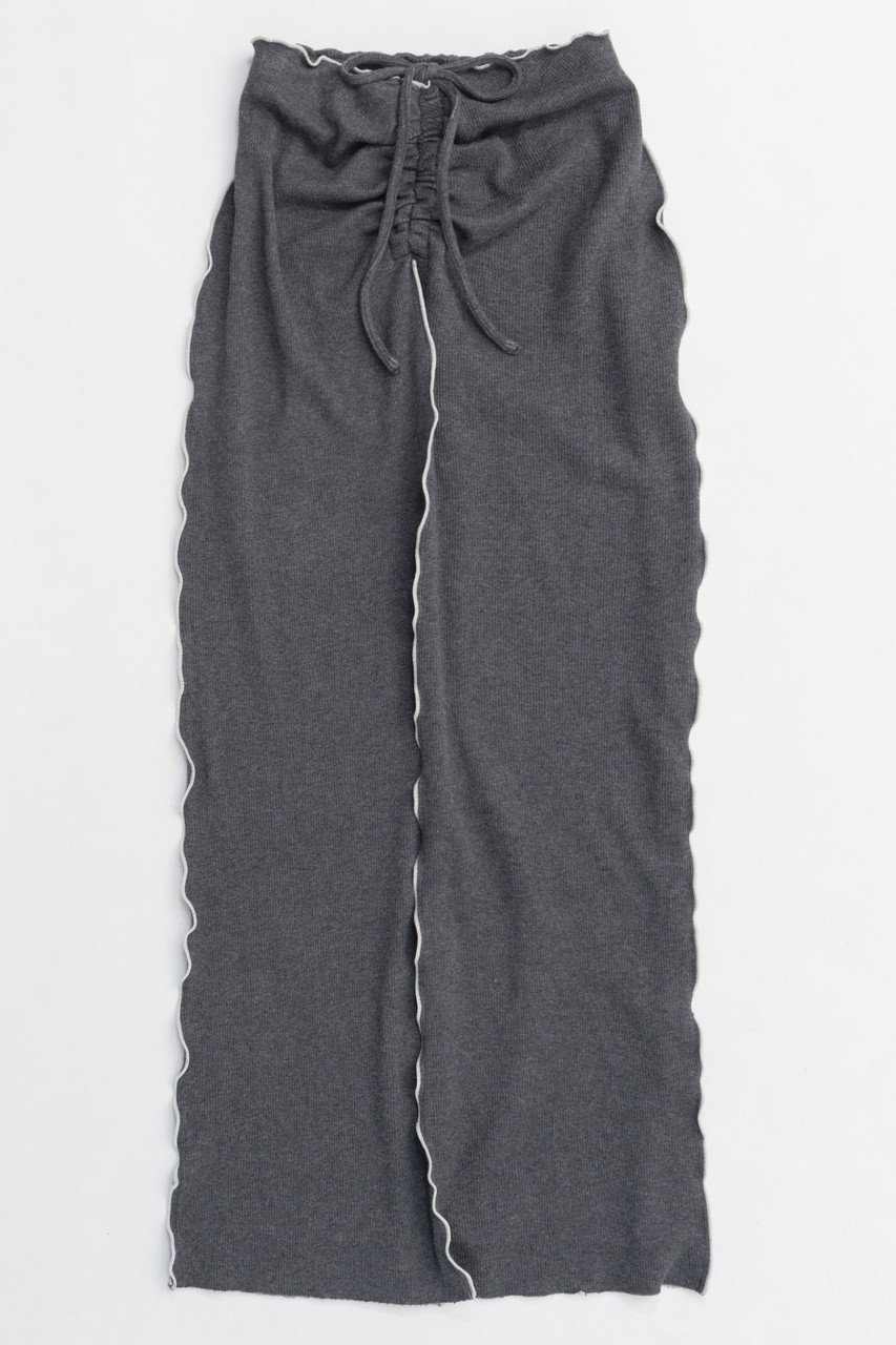 メゾンスペシャル/MAISON SPECIALの【予約販売】Cotton Material Ribbed Maxi Skirt/コットンリブマキシスカート(GRY(グレー)/21251515701)