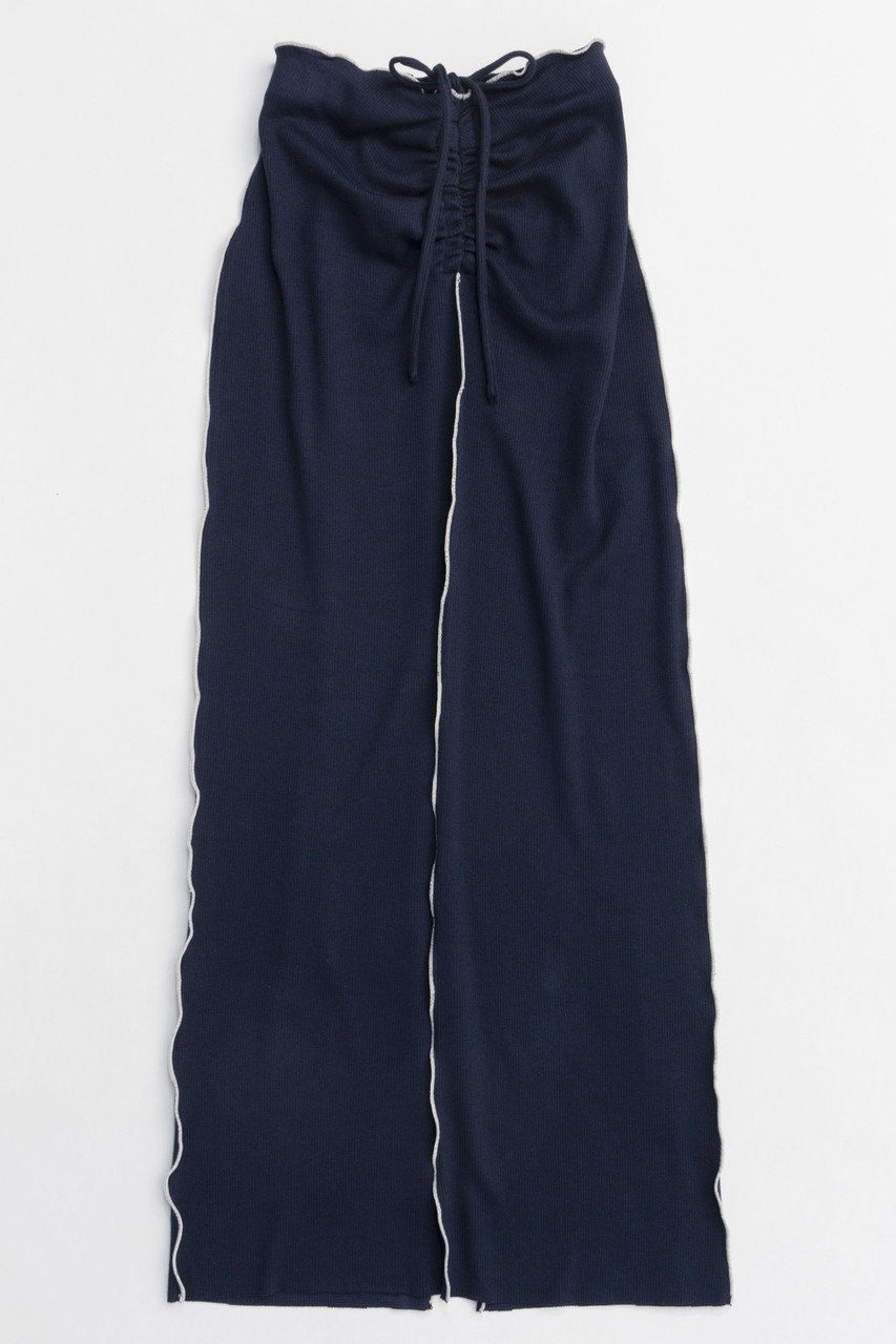 メゾンスペシャル/MAISON SPECIALの【予約販売】Cotton Material Ribbed Maxi Skirt/コットンリブマキシスカート(NVY(ネイビー)/21251515701)