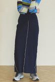 Cotton Material Ribbed Maxi Skirt/コットンリブマキシスカート
