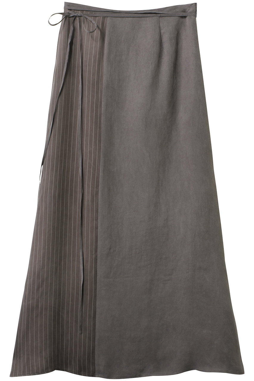 メゾンスペシャル/MAISON SPECIALの【予約販売】Satin Docking Maxi Skirt/サテンドッキングマキシスカート(GRY(グレー)/21251515702)