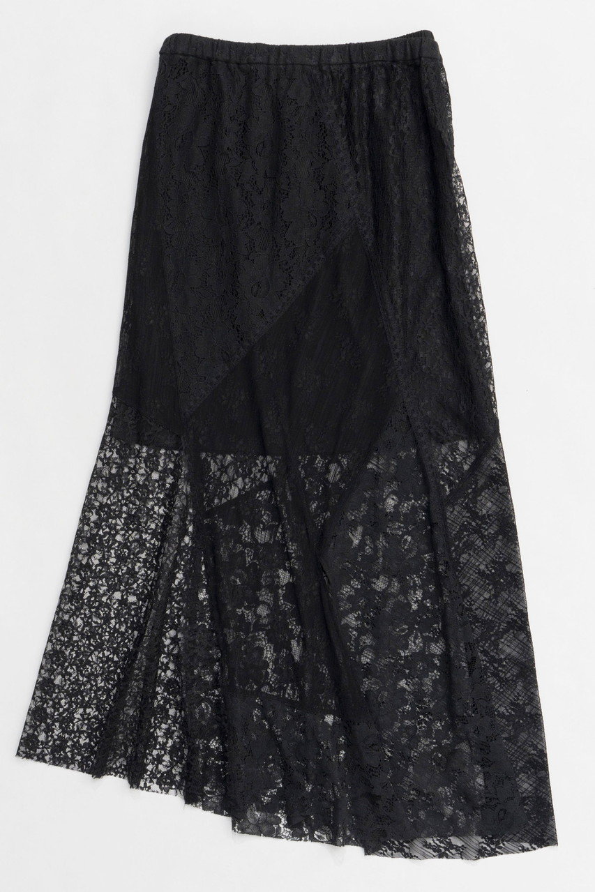 メゾンスペシャル/MAISON SPECIALの【予約販売】Lace Fabric Docking Skirt/レースドッキングスカート(BLK(ブラック)/21251515801)