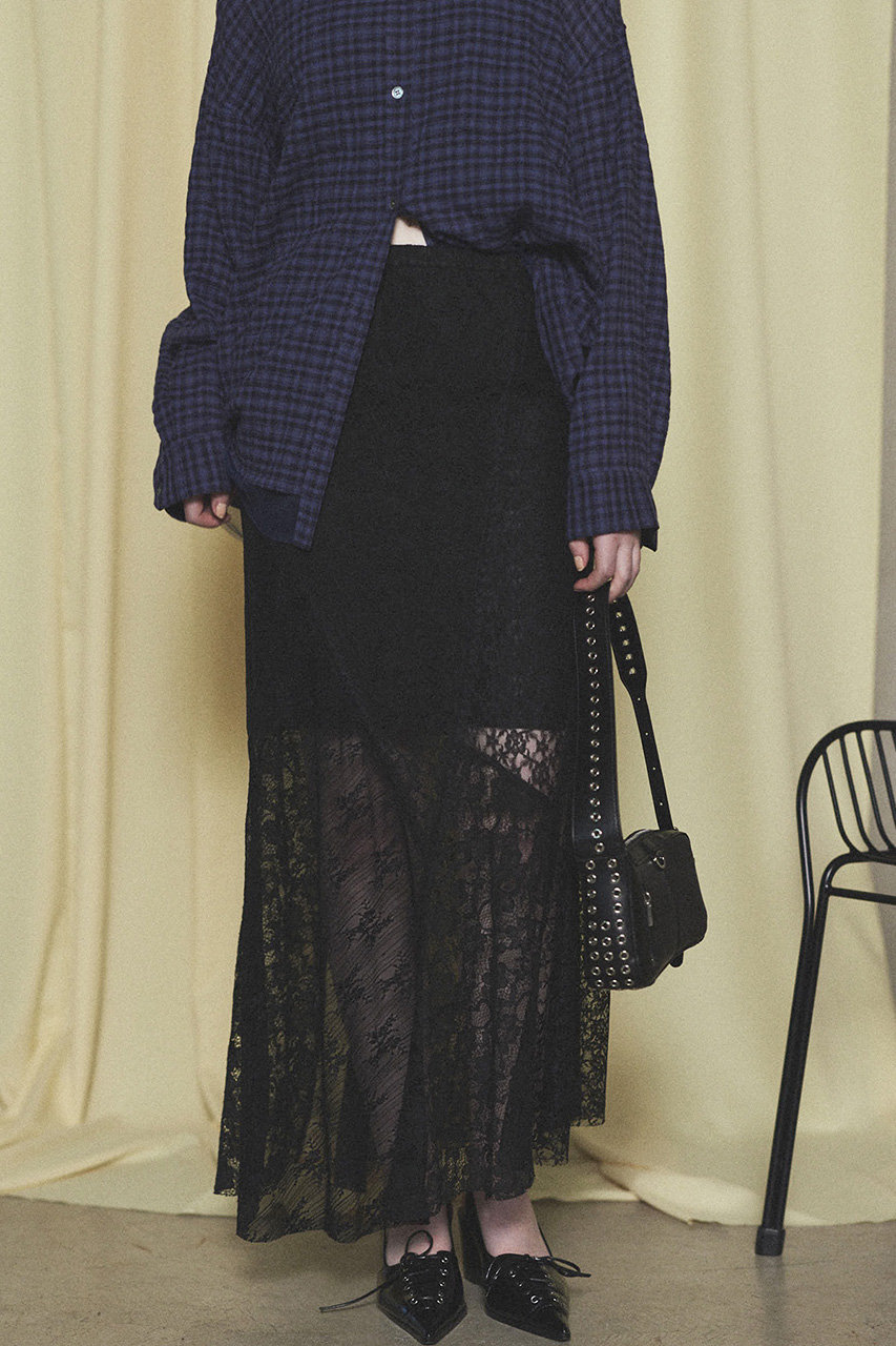【新品未使用】 MAISON SPECIAL スカート メゾンスペシャル グレー Moire Volume Skirt/モアレボリュームスカート【MAISON SPECIAL
