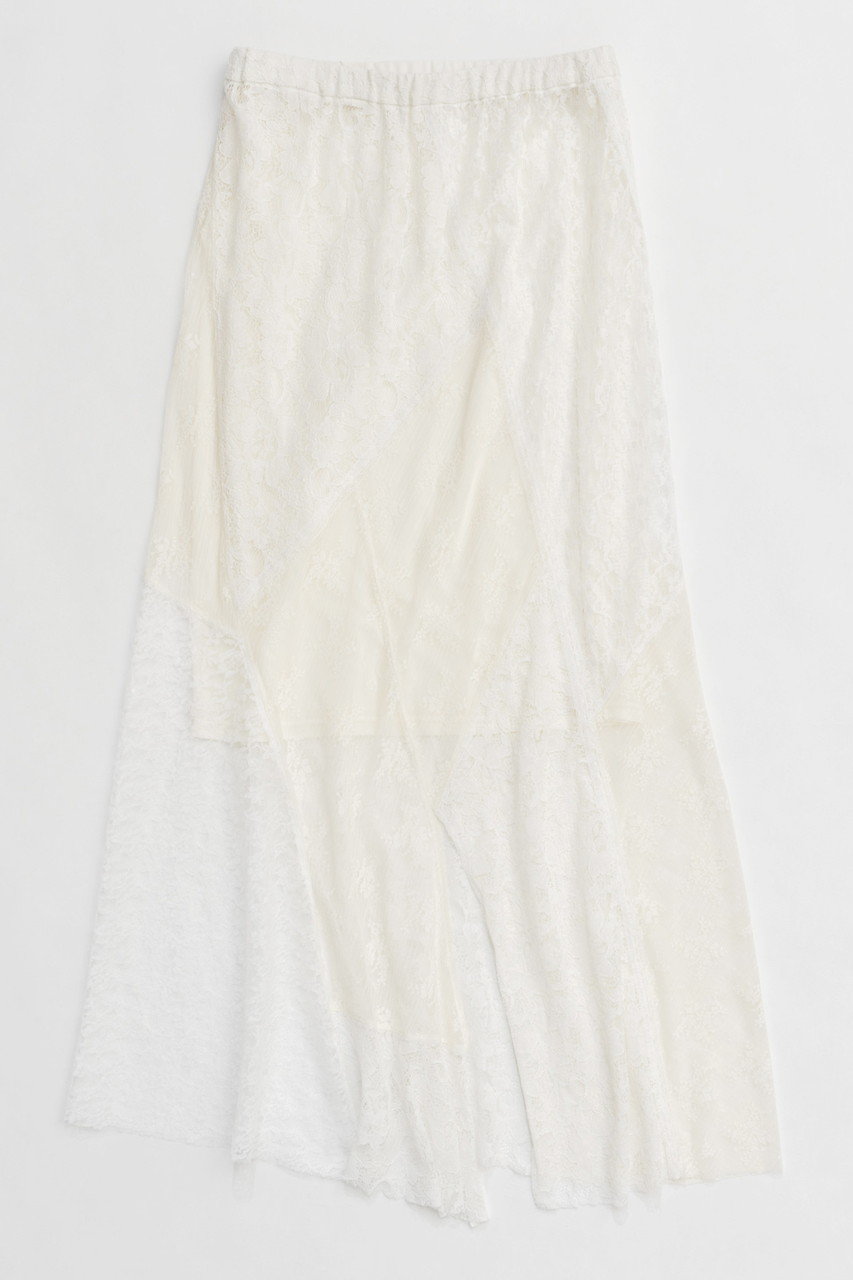 メゾンスペシャル/MAISON SPECIALの【予約販売】Lace Fabric Docking Skirt/レースドッキングスカート(WHT(ホワイト)/21251515801)