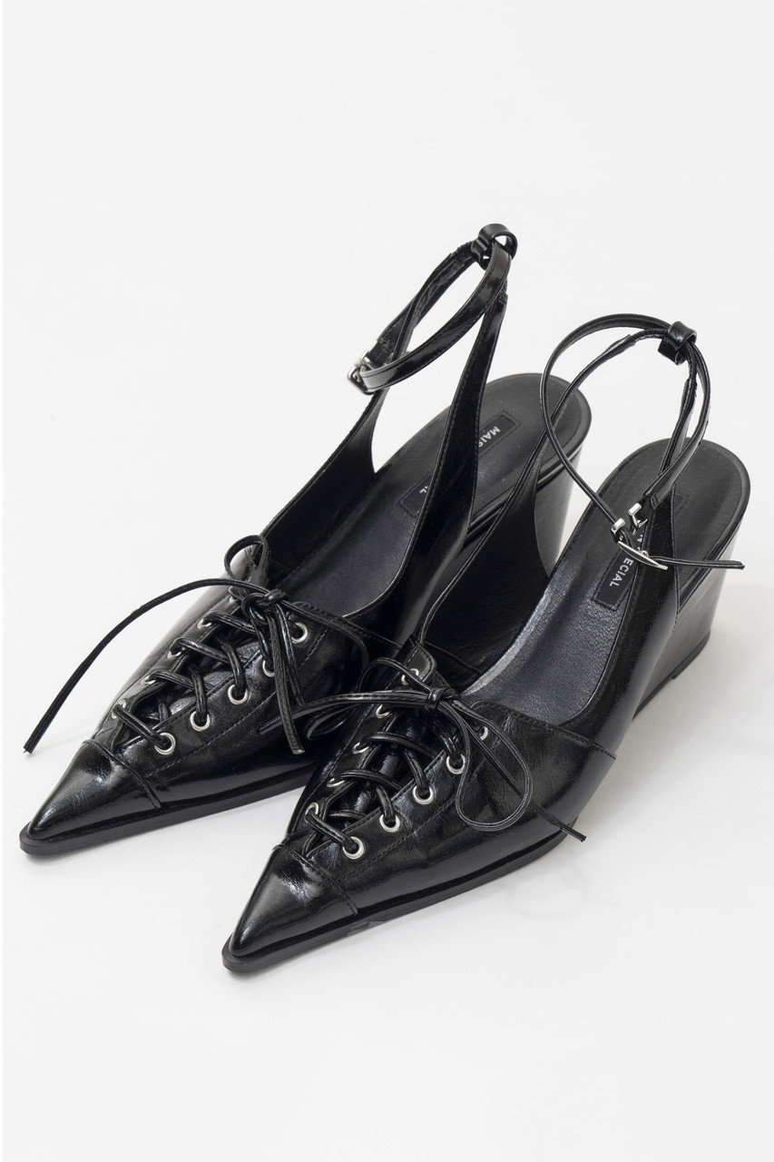 メゾンスペシャル/MAISON SPECIALの【予約販売】Lace Up Pointed Pumps/レースアップポインテッドパンプス(BLK(ブラック)/21251565509)