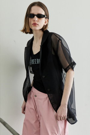 メゾンスペシャル/MAISON SPECIALのSheer Half Sleeve Jacket/シアーハーフスリーブジャケット(110800/110801)