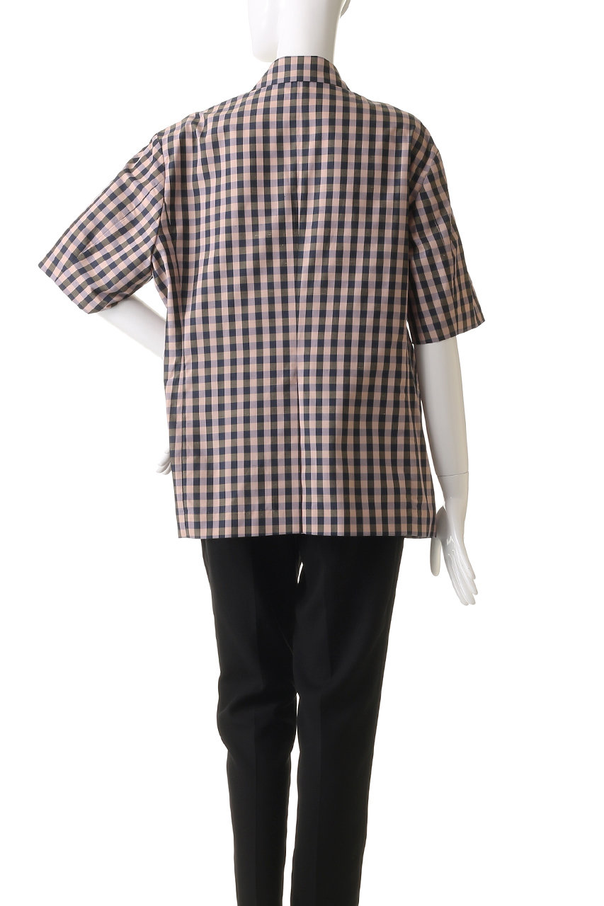 Color Plaid Half Sleeve Jacket