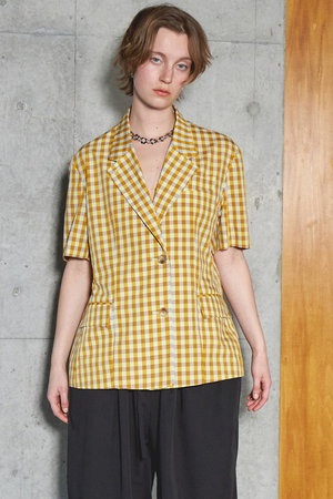 メゾンスペシャル/MAISON SPECIALのColor Plaid Half Sleeve Jacket/カラーチェックハーフスリーブジャケット(110800/110801)