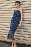See-through Plaid Layered Dress/シースルーチェックレイヤーワンピース