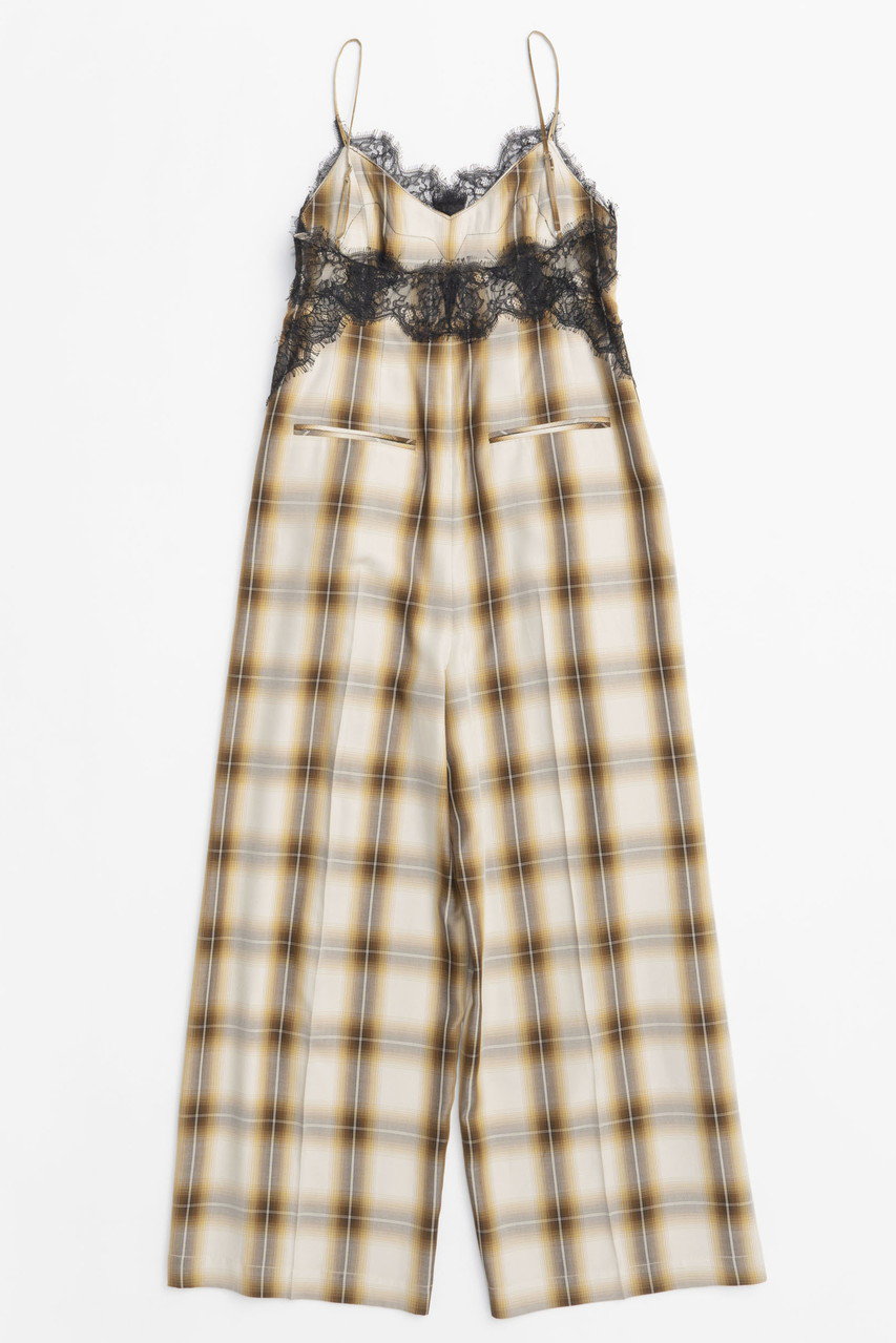 サロペット・オーバーオール・オールインワン Plaid Lace Camisole All-In-One MAISON SPECIAL オールインワン Plaid Lace Camisole All-In-One