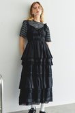 Multi Fabric Docking Lace Dress/マルチドッキングレースワンピース