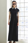 Henry Neck Layered Cut And Sew Dress/ヘンリーネックレイヤードカットワンピース