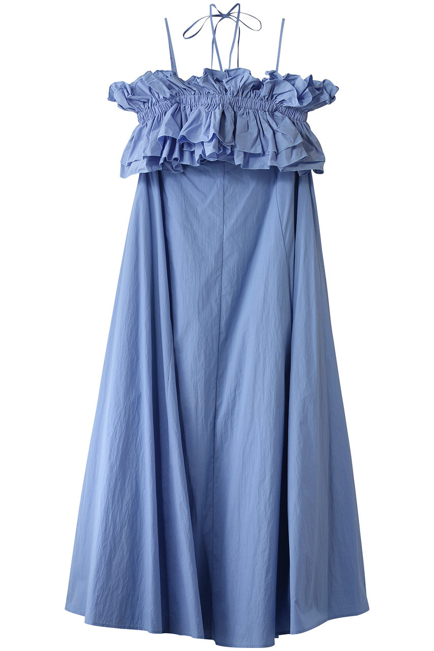 MAISON SPECIAL Ruffle Bear Maxi Dress/フリルベアマキシドレス (BLU(ブルー), 36) メゾンスペシャル ELLE SHOP
