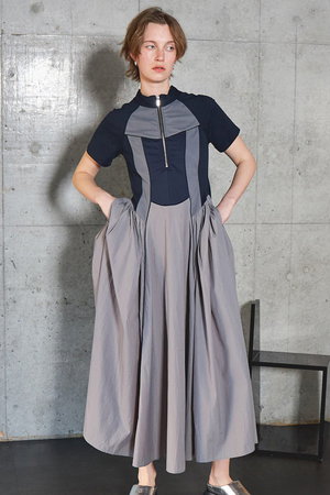 メゾンスペシャル/MAISON SPECIALのZip Up Volume Dress/ジップアップボリュームワンピース(110500/110503)