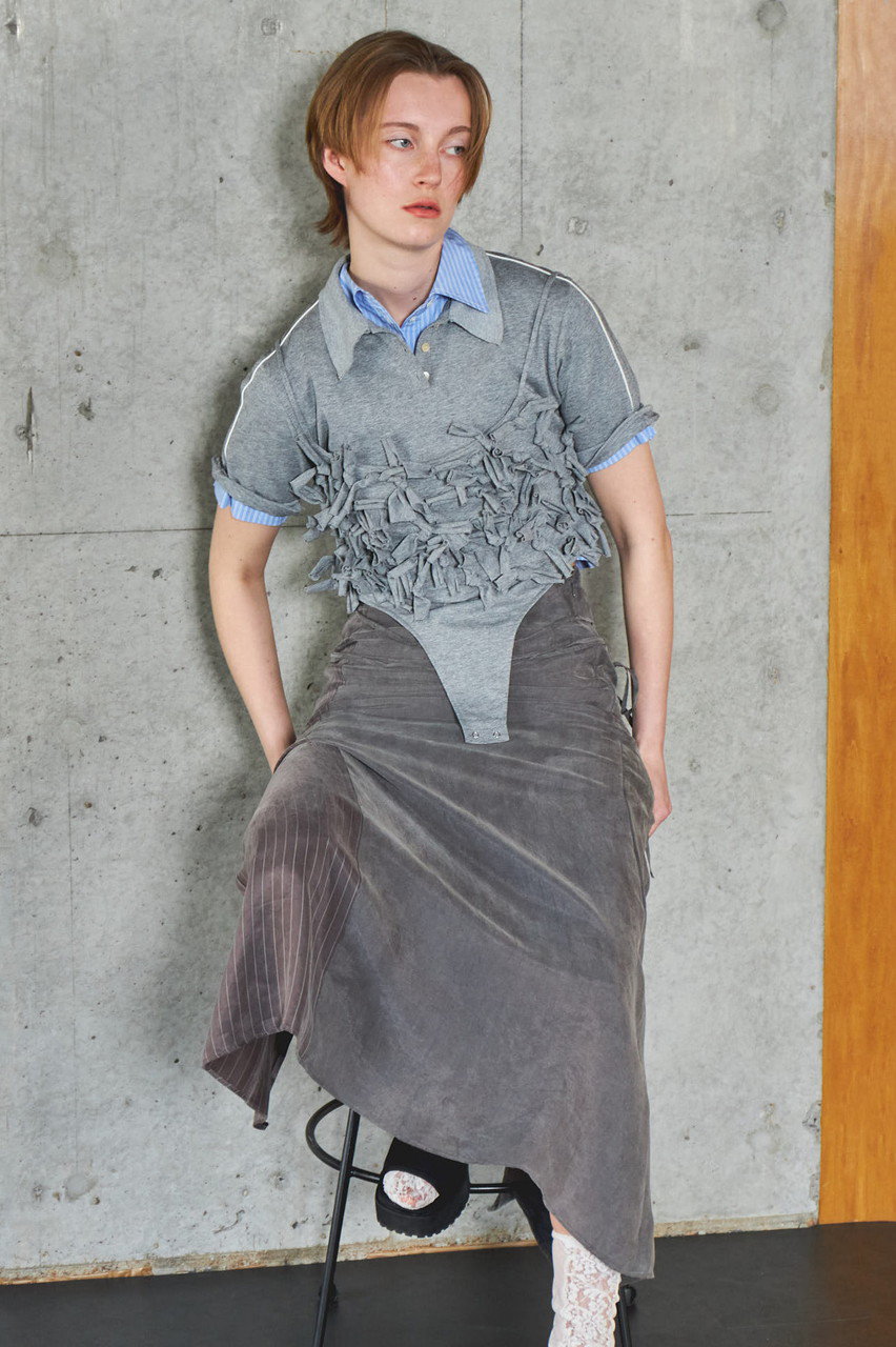 【完売商品・新品未使用】メゾンスペシャル　ボタンスリットショートシャツ Button Slit Short Shirt/ボタンスリットショートシャツ【MAISON
