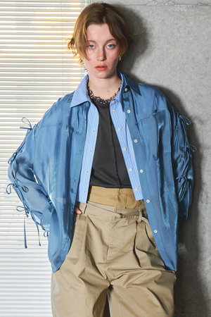メゾンスペシャル/MAISON SPECIALのOversize Shear Ribbon Shirt/オーバーシアーリボンシャツ(110400/110403)