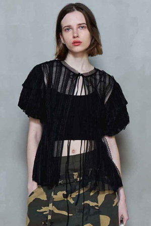 メゾンスペシャル/MAISON SPECIALのLace Peplum 2way Tops/レースペプラム2WAYトップス(110100/110102)