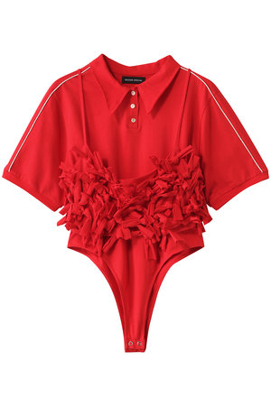 メゾンスペシャル/MAISON SPECIALのRibbon Polo Bodysuit/リボンポロボディスーツ(110100/110102)