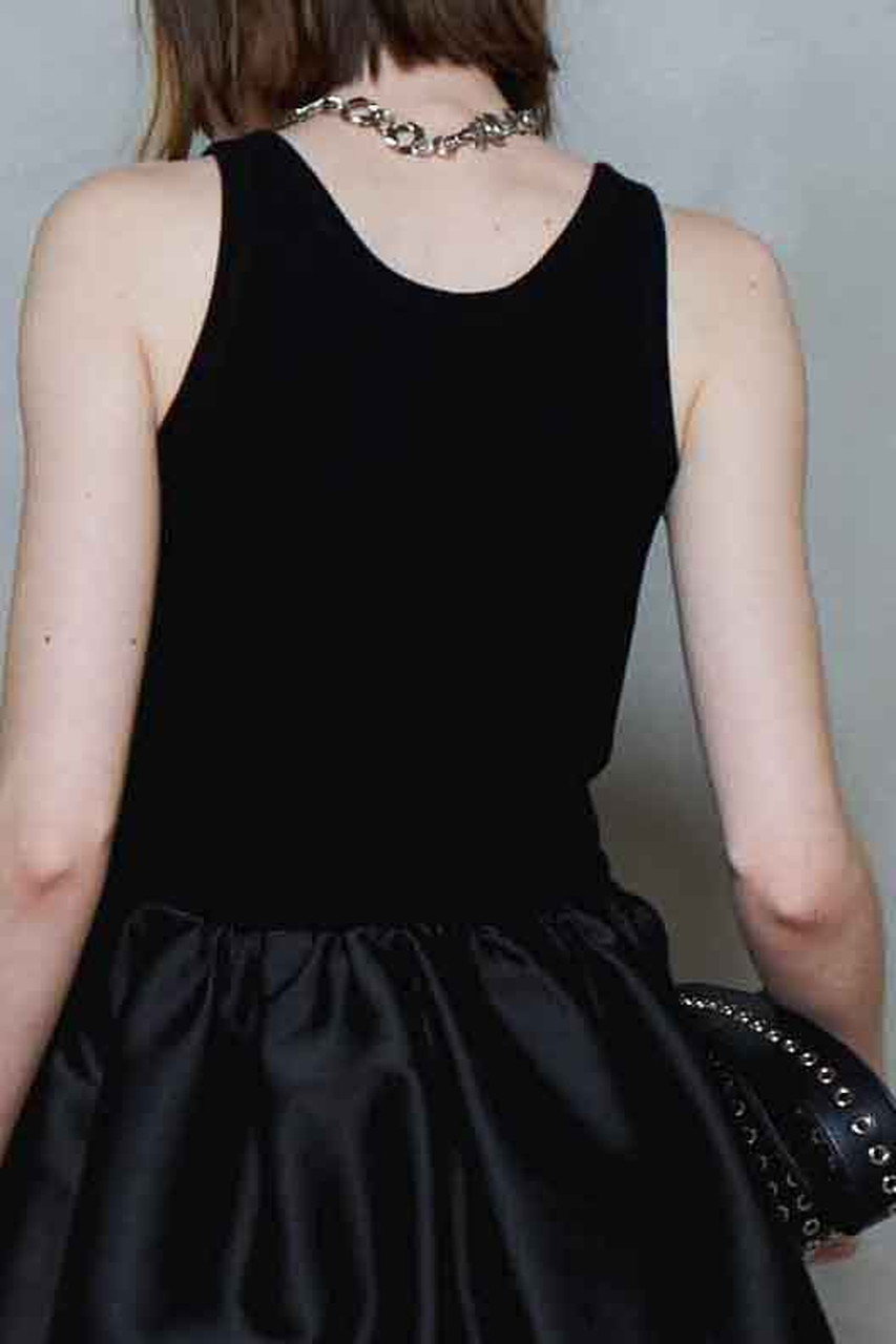 MAISON SPECIAL(メゾンスペシャル)｜Satin Combination Peplum Tank