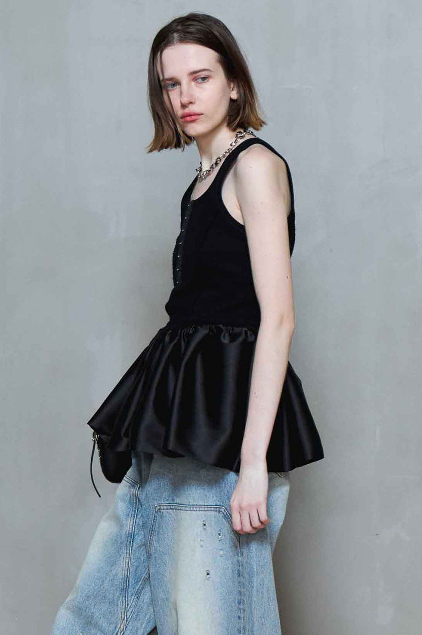 美品 MAISON SPECIAL メゾンスペシャル タフタペプラム Tシャツ Taffeta Peplum T-shirt/タフタペプラムTシャツ【MAISON SPECIAL