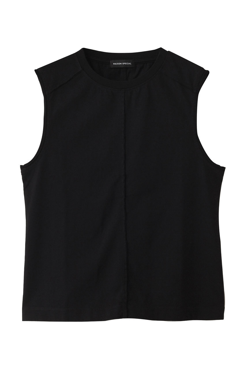 MAISON SPECIAL Cutoff Sleeveless Tops/カットオフノースリーブトップス (BLK(ブラック), FREE) メゾンスペシャル ELLE SHOP MAISON SPECIAL Cutoff Sleeveless Tops/カットオフノースリーブトップス (BLK(ブラック), FREE) メゾンスペシャル ELLE SHOP