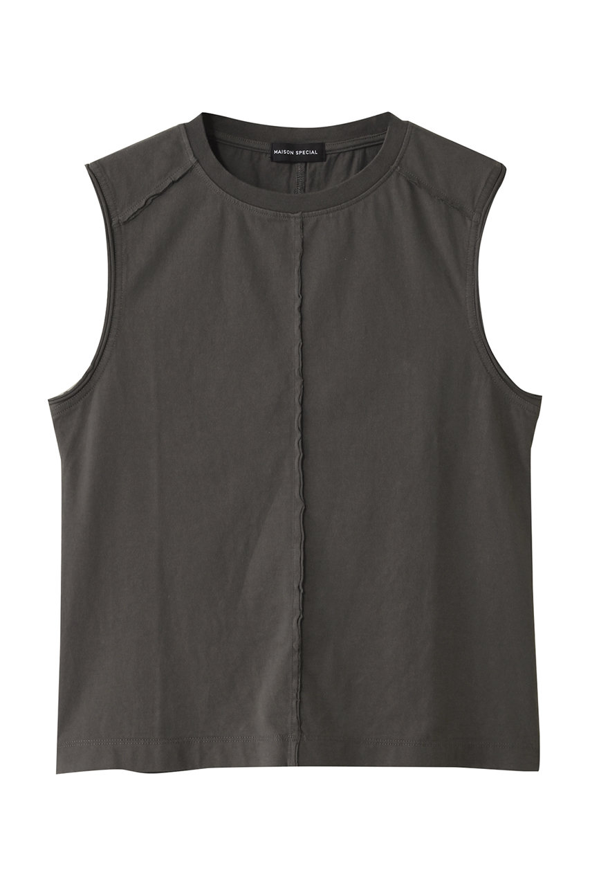 MAISON SPECIAL Cutoff Sleeveless Tops/カットオフノースリーブトップス (C.GRY(チャコールグレー), FREE) メゾンスペシャル ELLE SHOP MAISON SPECIAL Cutoff Sleeveless Tops/カットオフノースリーブトップス (C.GRY(チャコールグレー), FREE) メゾンスペシャル ELLE SHOP