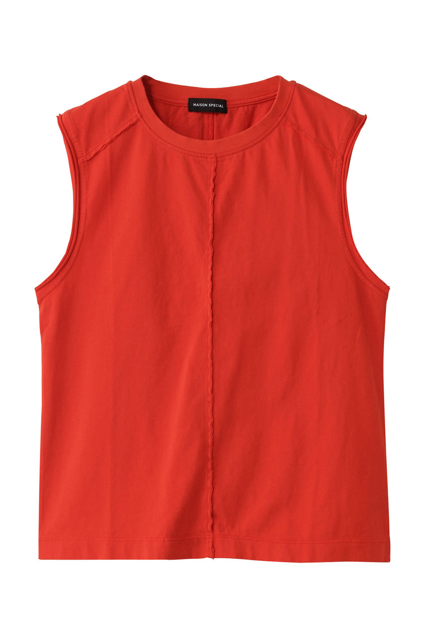 MAISON SPECIAL Cutoff Sleeveless Tops/カットオフノースリーブトップス (RED(レッド), FREE) メゾンスペシャル ELLE SHOP MAISON SPECIAL Cutoff Sleeveless Tops/カットオフノースリーブトップス (RED(レッド), FREE) メゾンスペシャル ELLE SHOP