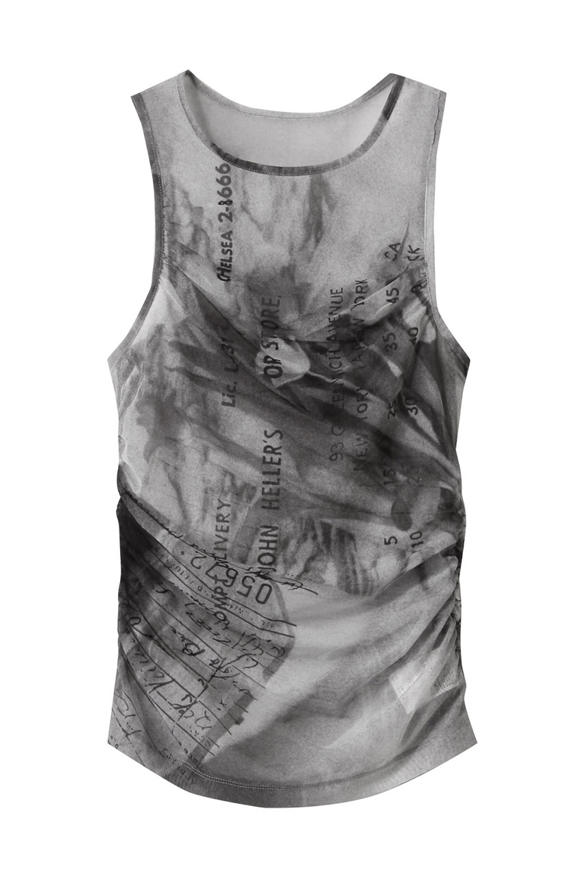 MAISON SPECIAL Tulip Gather Mesh Tank Top/チューリップギャザーメッシュタンクトップ (BLK(ブラック), FREE) メゾンスペシャル ELLE SHOP MAISON SPECIAL Tulip Gather Mesh Tank Top/チューリップギャザーメッシュタンクトップ (BLK(ブラック), FREE) メゾンスペシャル ELLE SHOP