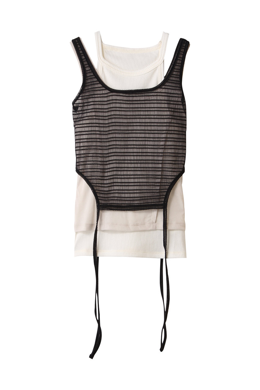 MAISON SPECIAL Triple Layered Tank Top/トリプルレイヤードタンクトップ (BLK(ブラック), FREE) メゾンスペシャル ELLE SHOP MAISON SPECIAL Triple Layered Tank Top/トリプルレイヤードタンクトップ (BLK(ブラック), FREE) メゾンスペシャル ELLE SHOP