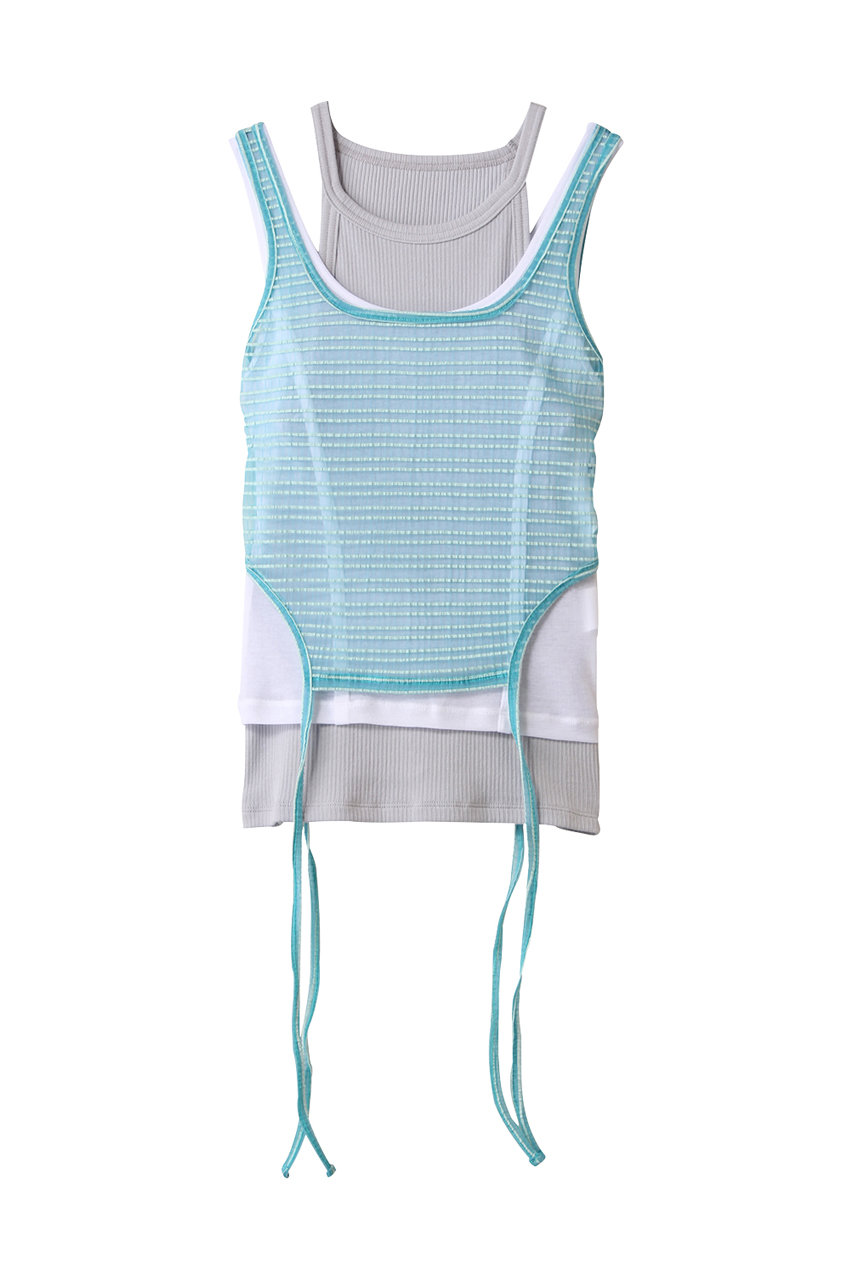 MAISON SPECIAL Triple Layered Tank Top/トリプルレイヤードタンクトップ (BLU(ブルー), FREE) メゾンスペシャル ELLE SHOP MAISON SPECIAL Triple Layered Tank Top/トリプルレイヤードタンクトップ (BLU(ブルー), FREE) メゾンスペシャル ELLE SHOP