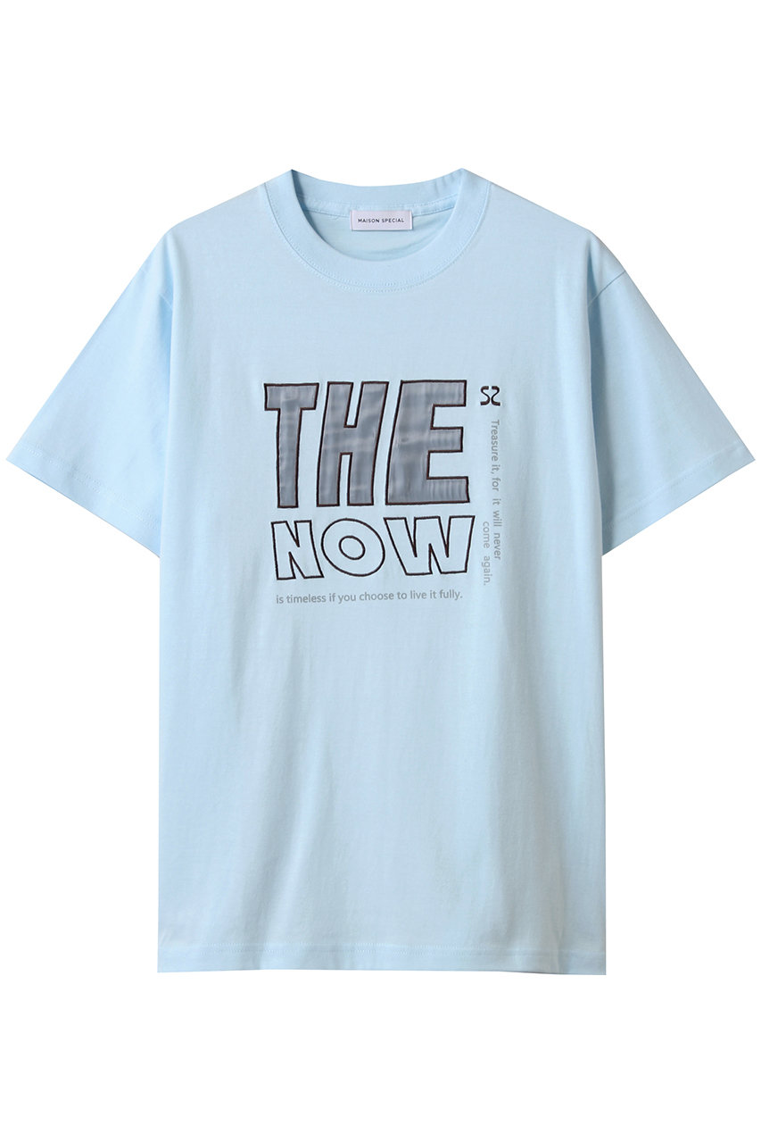 MAISON SPECIAL THE NOW Logo T-shirt/THE NOWロゴTシャツ (BLU(ブルー), FREE) メゾンスペシャル ELLE SHOP MAISON SPECIAL THE NOW Logo T-shirt/THE NOWロゴTシャツ (BLU(ブルー), FREE) メゾンスペシャル ELLE SHOP