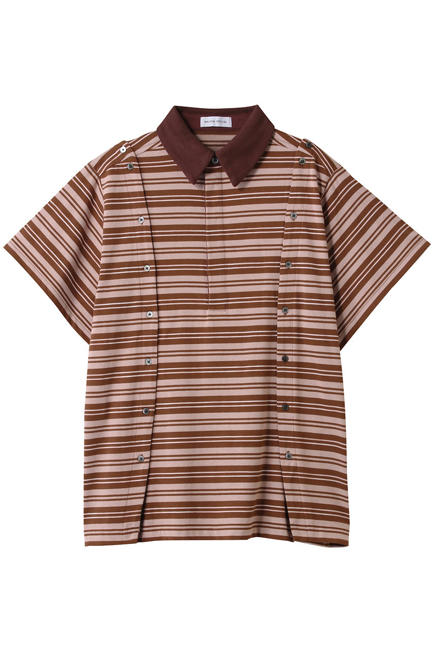 MAISON SPECIAL Multiway Button Polo Shirt/マルチウェイボタンポロシャツ (PNK(ピンク), FREE) メゾンスペシャル ELLE SHOP
