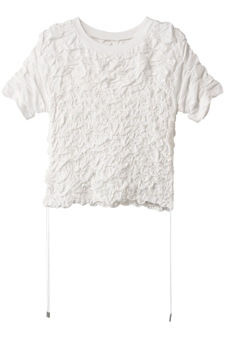 MAISON SPECIAL Shirring T-shirt/シャーリングTシャツ (WHT(ホワイト), FREE) メゾンスペシャル ELLE SHOP MAISON SPECIAL Shirring T-shirt/シャーリングTシャツ (WHT(ホワイト), FREE) メゾンスペシャル ELLE SHOP