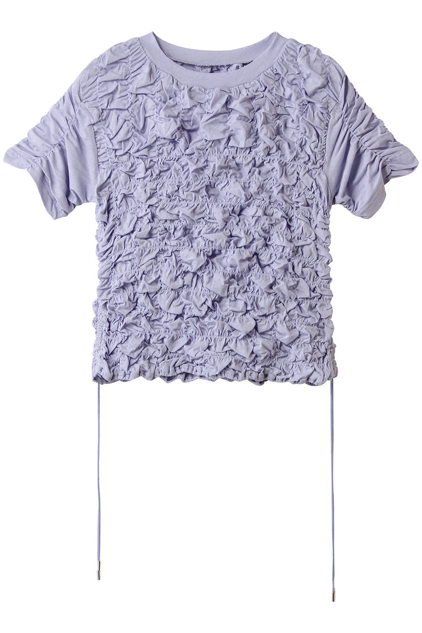 MAISON SPECIAL Shirring T-shirt/シャーリングTシャツ (PPL(パープル), FREE) メゾンスペシャル ELLE SHOP MAISON SPECIAL Shirring T-shirt/シャーリングTシャツ (PPL(パープル), FREE) メゾンスペシャル ELLE SHOP