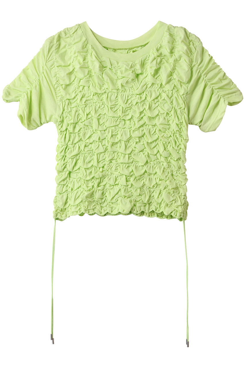MAISON SPECIAL Shirring T-shirt/シャーリングTシャツ (LIME(ライム), FREE) メゾンスペシャル ELLE SHOP MAISON SPECIAL Shirring T-shirt/シャーリングTシャツ (LIME(ライム), FREE) メゾンスペシャル ELLE SHOP