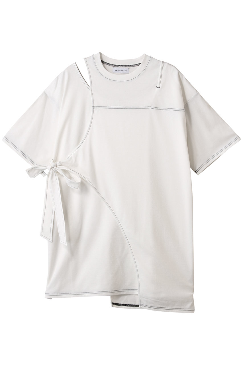 MAISON SPECIAL Cutting Oversized T-shirt/カッティングオーバーTシャツ (WHT(ホワイト), FREE) メゾンスペシャル ELLE SHOP MAISON SPECIAL Cutting Oversized T-shirt/カッティングオーバーTシャツ (WHT(ホワイト), FREE) メゾンスペシャル ELLE SHOP