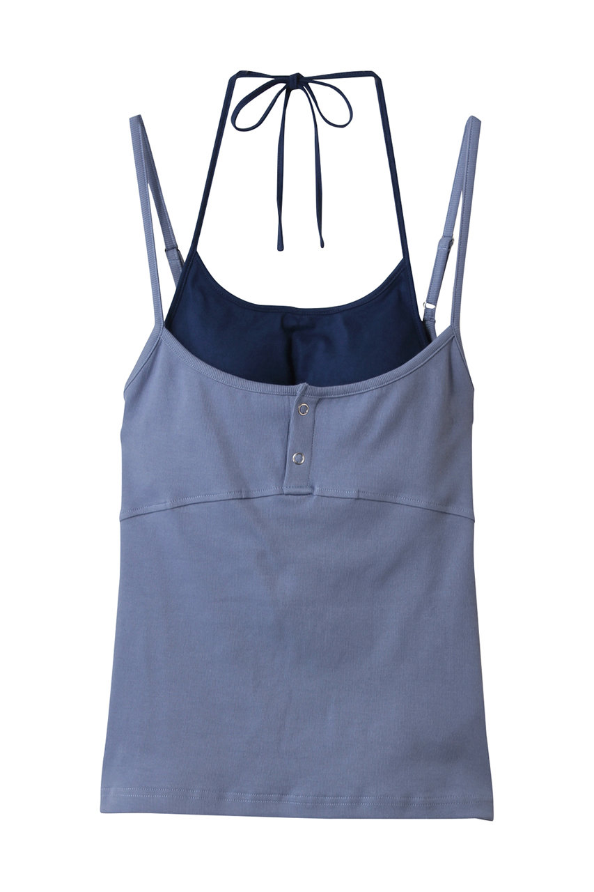メゾンスペシャル/MAISON SPECIALのHenley Neck Layered Camisole/ヘンリーネックレイヤードキャミソール(BLU(ブルー)/21251415803)