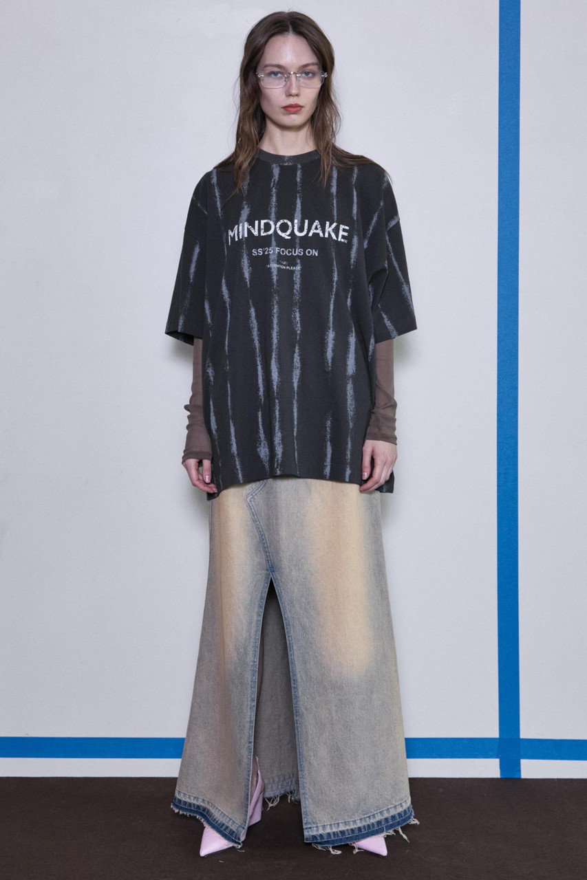tシャツ MINDQUAKE Logo Oversized T-shirt/MINDQUAKEロゴオーバーTシャツ「MAISON SPECIAL/メゾ SALE】MINDQUAKE Logo Oversized T-shirt