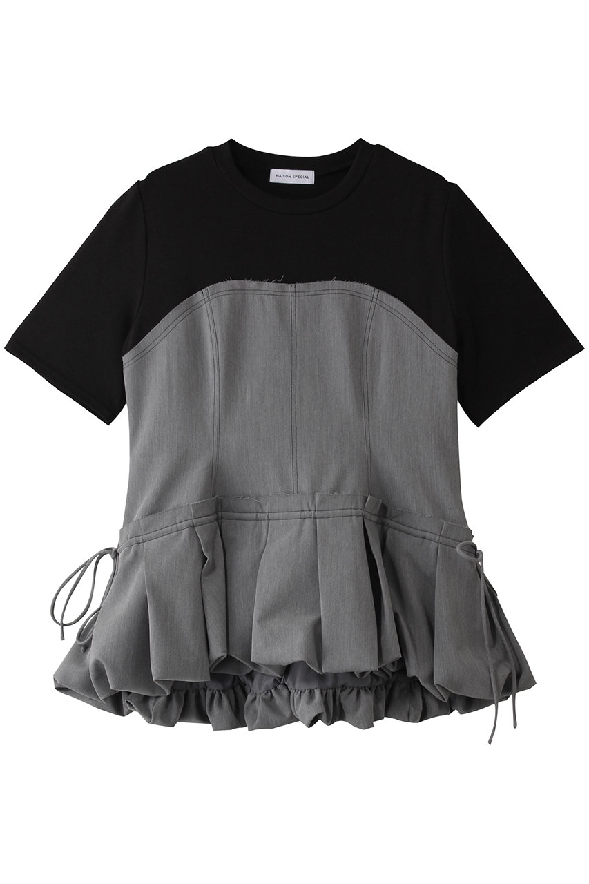 MAISON SPECIAL Docking Balloon Hem T-shirt/ドッキングバルーンヘムTシャツ (GRY(グレー), FREE) メゾンスペシャル ELLE SHOP MAISON SPECIAL Docking Balloon Hem T-shirt/ドッキングバルーンヘムTシャツ (GRY(グレー), FREE) メゾンスペシャル ELLE SHOP