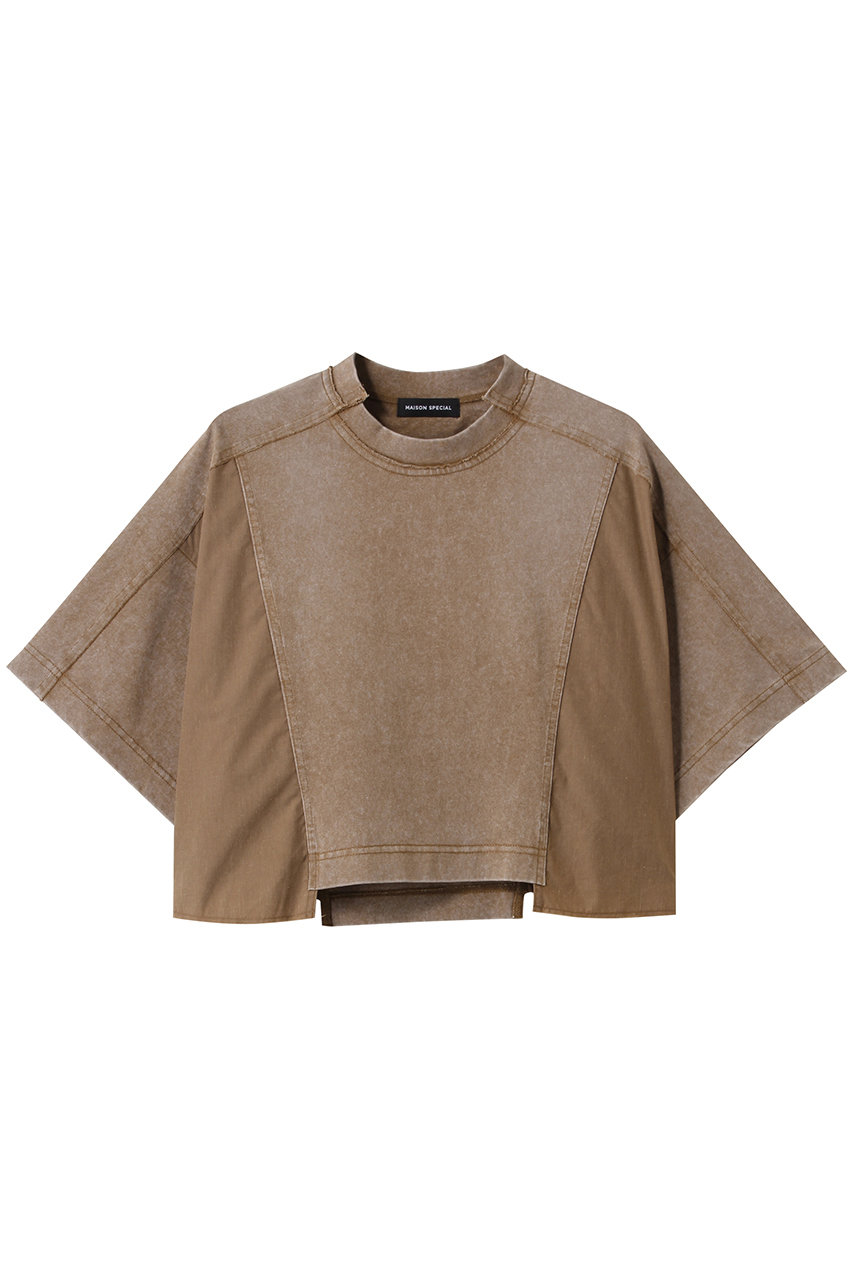 MAISON SPECIAL Docking Crash Short T-shirt/ドッキングクラッシュショートTシャツ (CML(キャメル), FREE) メゾンスペシャル ELLE SHOP MAISON SPECIAL Docking Crash Short T-shirt/ドッキングクラッシュショートTシャツ (CML(キャメル), FREE) メゾンスペシャル ELLE SHOP