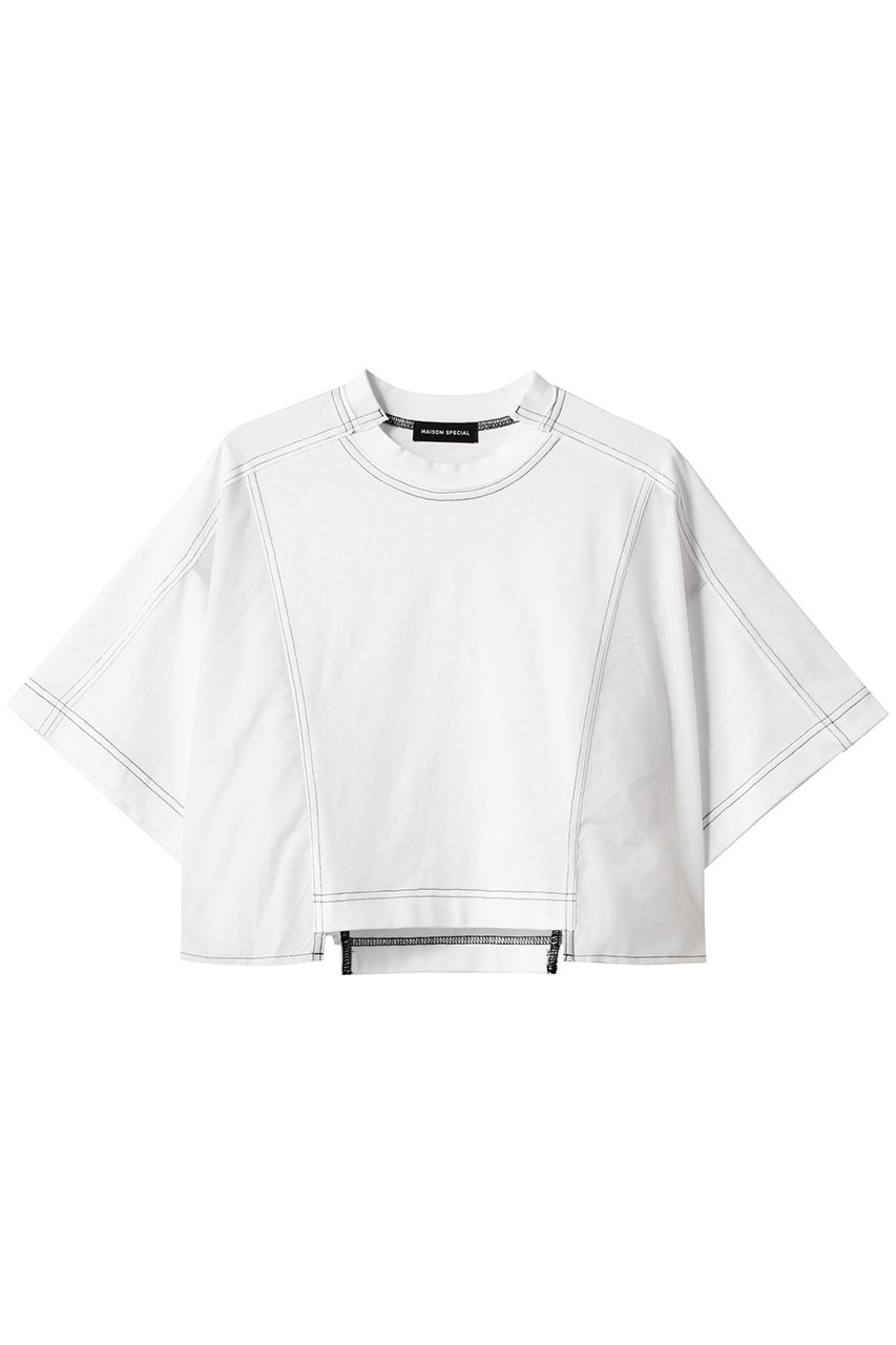 MAISON SPECIAL Docking Crash Short T-shirt/ドッキングクラッシュショートTシャツ (WHT(ホワイト), FREE) メゾンスペシャル ELLE SHOP MAISON SPECIAL Docking Crash Short T-shirt/ドッキングクラッシュショートTシャツ (WHT(ホワイト), FREE) メゾンスペシャル ELLE SHOP