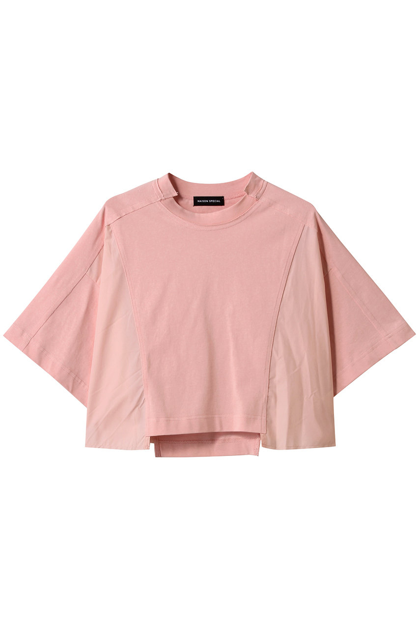 MAISON SPECIAL Docking Crash Short T-shirt/ドッキングクラッシュショートTシャツ (PNK(ピンク), FREE) メゾンスペシャル ELLE SHOP MAISON SPECIAL Docking Crash Short T-shirt/ドッキングクラッシュショートTシャツ (PNK(ピンク), FREE) メゾンスペシャル ELLE SHOP